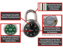 1525 COMBINATION PADLOCK WITH KEY CONTROL